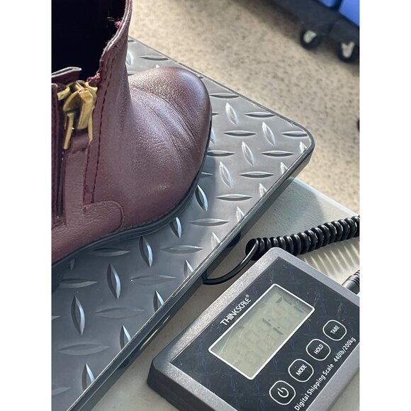 Franco Sarto Skylar Ankle Boot Size 6 Burgundy Leather Block Heel Western Boho - Picture 8 of 9